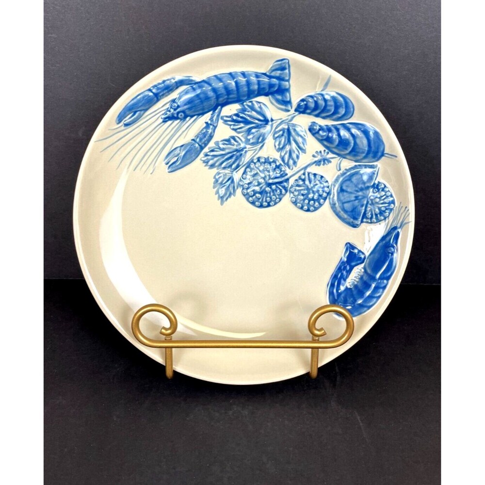 Casafina Di Mare Shellfish 8.75" Dimensional Salad Plate Hand Painted Portugal